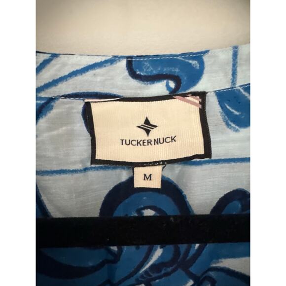 Tuckernuck TNUCK BEACH Capri Blue Majolica Tile Bondi Coverup. Size M - Picture 3 of 8